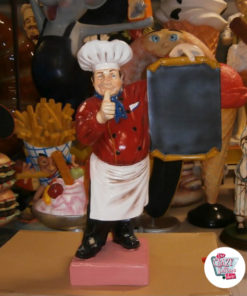 Figura Decoración Restaurante Italiano cocinero con Menú