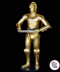 Figura Star Wars Decoração temática C-3PO com bandeja