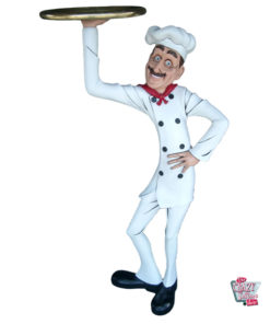 Figura Tema ristorante italiano chef con vassoio