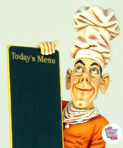 Figure Theme Italian Restaurant Chef with Menu