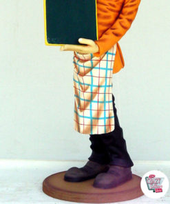 Figur temarestaurang italienska kock med menyn