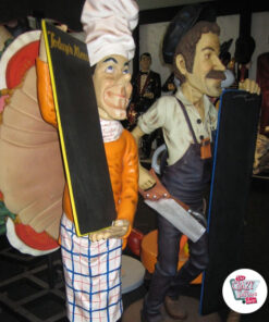 Figur temarestaurang italienska kock med menyn