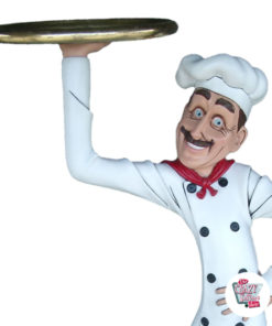 Figura Tema ristorante italiano chef con vassoio