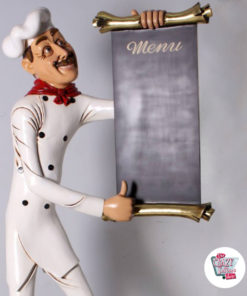 Figure Theme Italian Restaurant Chef with Menu