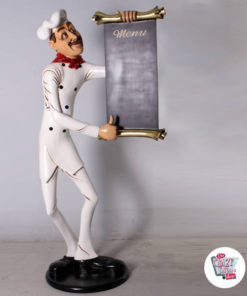 Figure Theme Italian Restaurant Chef with Menu