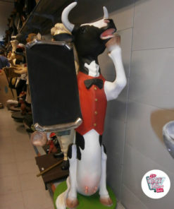 Figur Cow Mad med Vest og skifer