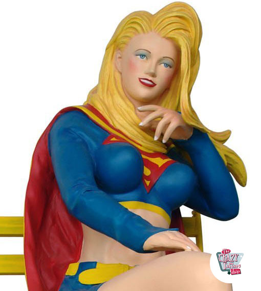 Figure Superhero Supergirl décoration sur banc