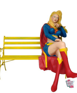 Figura Superhero Supergirl decoração no banco