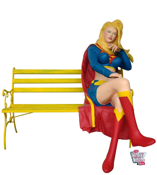 Figure Superhero Supergirl decoration on bench