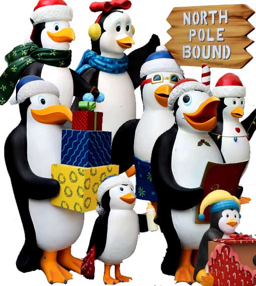 Figure decorazione tema pinguini Madagascar Natale