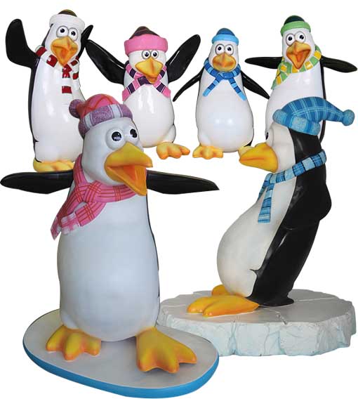 Figuras Decoração Tema Penguins Comic