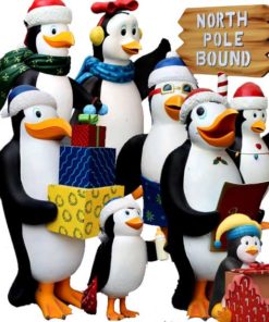 Figuras Decoración Temática Pingüinos Madagascar Navidad