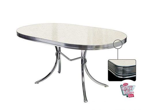 White Retro Diner table TO26