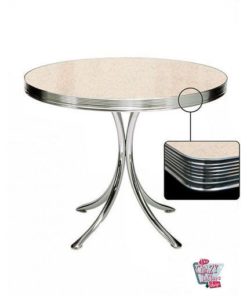 Mesa Redonda Retro Diner 80 Creme