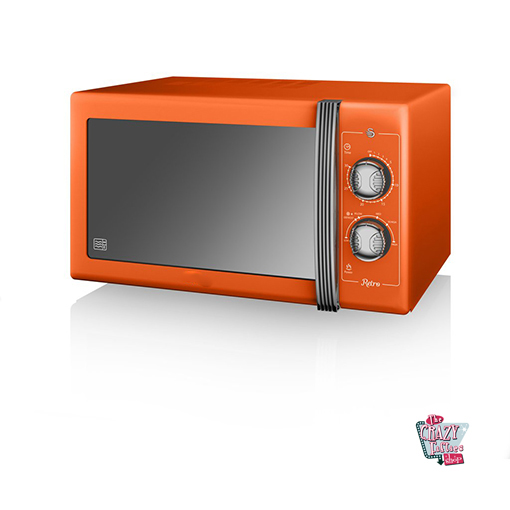 Orange Manual Retro Microwave Thecrazyfifties.es