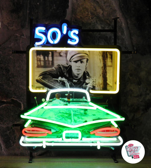 Neon 50's Drive In "Wild One" Poster