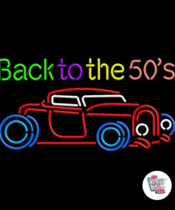Neon Back To 50s Car Poster