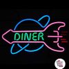 Neon Diner Rocket Poster