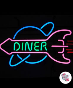 Affiche de fusée Neon Diner