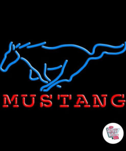 Neon Mustang skylt