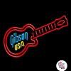 Affiche de guitare Neon Gibson USA