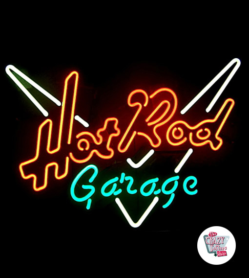 Neon Hot Rod Garage Poster
