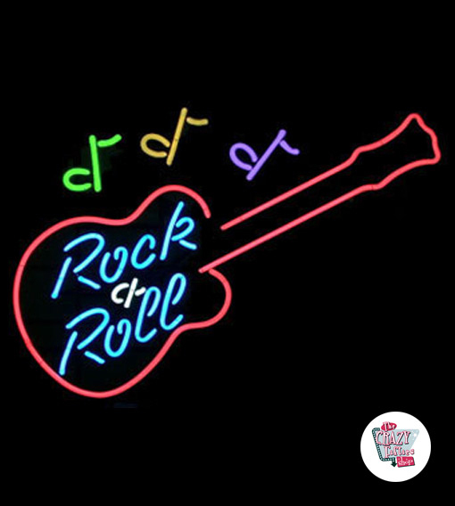 Neon Sign Rock and Roll Guitar 