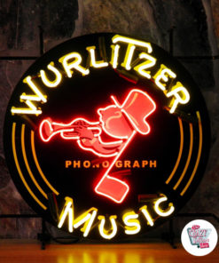 Neon Wurlitzer Music Poster