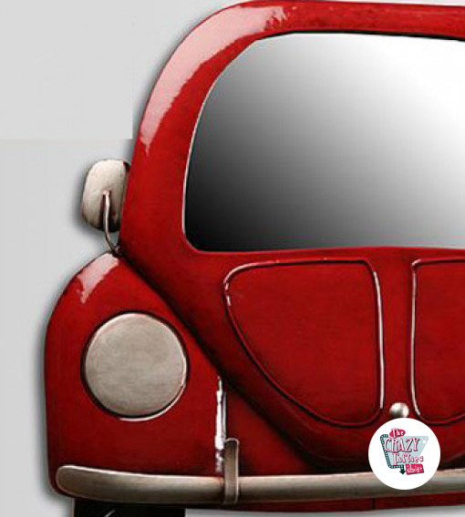Spiegel VW Käfer Lizenz Deko Wandspiegel Auto türkis Hochformat 22 x 32 cm 